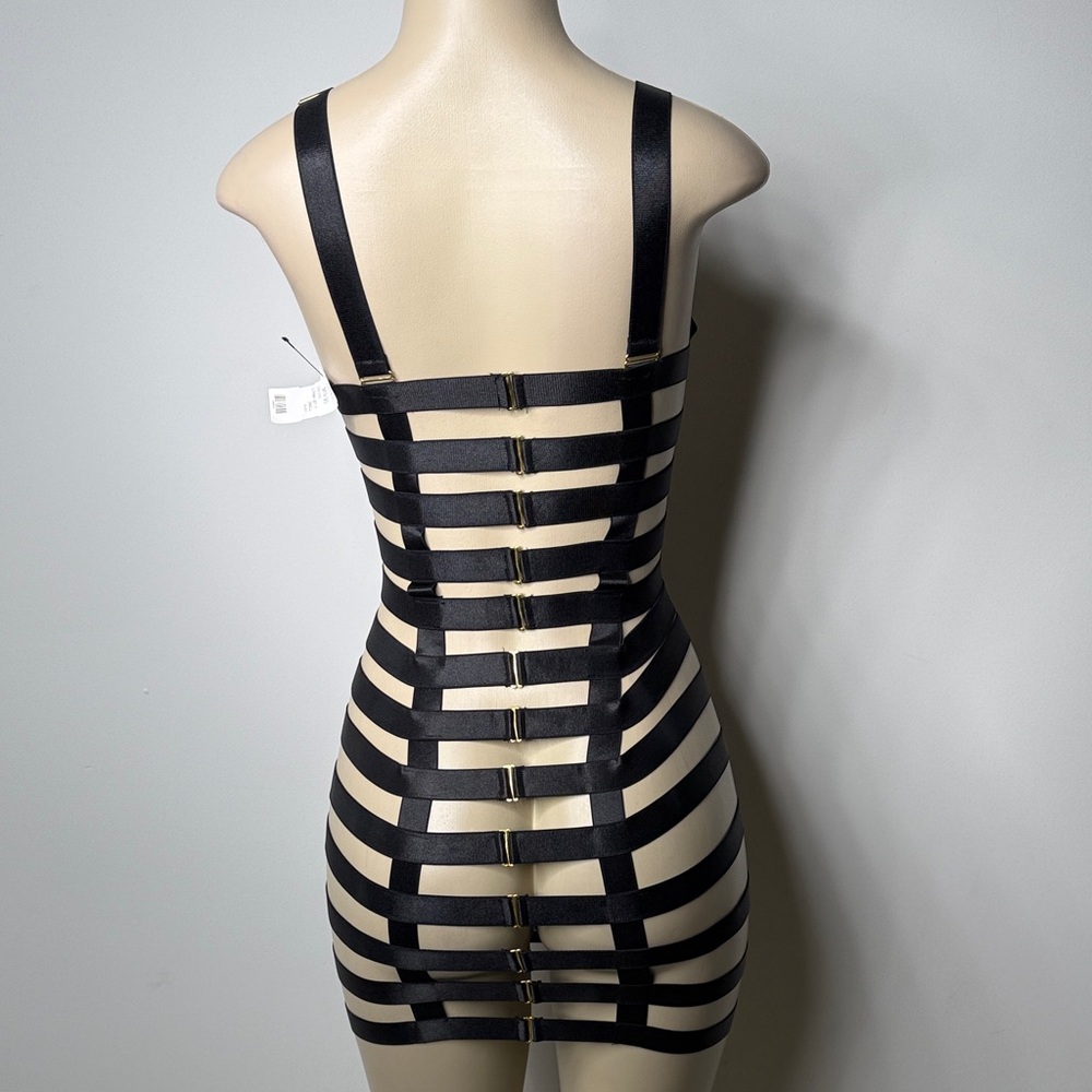 AKIRA Black Strappy Cage Bodycon Dress - Picture 7 of 9